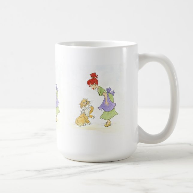 Mãe e Gato com Rato em Xícara de Porcelana (Direita)