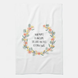 Mãe engraçada para a toalha da cozinha da filha