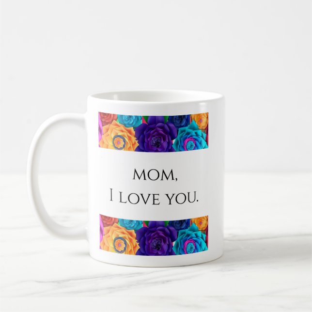 Mãe Eu Te Amo - Xícara de Café Moderna para o Dia  (Esquerda)