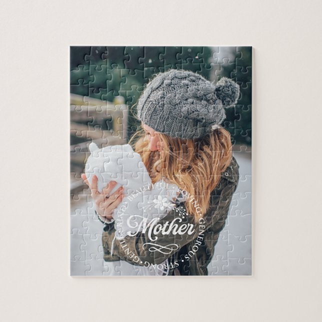 MÃE | Foto personalizada Quebra-cabeça de quebra-c (Vertical)