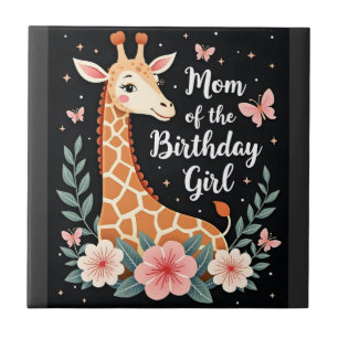 Mãe Girafa da Menina de Aniversário Família Combin