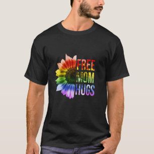 Mãe grátis Abraços Camisa LGBT Girassol