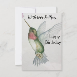 Mãe Joyful Hummingbird Happy Birthday Card