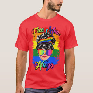 Mãe Livre Abraça Camisa Mensageiro Coração LGBT Or