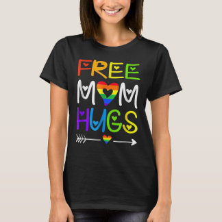 Mãe Livre Abraçando Camisa Arco-Íris Orgulho LGBT