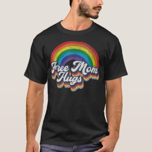Mãe Livre Abraçando Camisa Arco-Íris Orgulho LGBT 