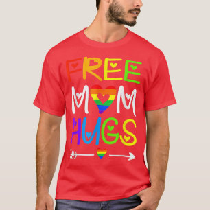 Mãe Livre Abraçando Camisa Arco-Íris Orgulho LGBT