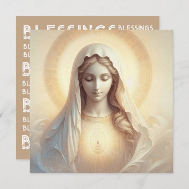 Mãe Mary Em Tons Brancos Suaves (Frente/Verso)