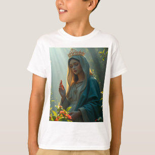 Mãe Mary Rainha da Camiseta do Criança do Céu