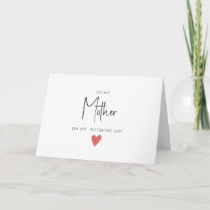 Mãe Minimalista Simples, Cartão de Casamento