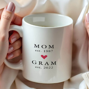 Mãe Moderna Avó Ano de Fundação. Caneca de Café