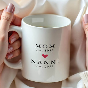 Mãe Moderna Avó Ano de Nascimento Caneca de Café