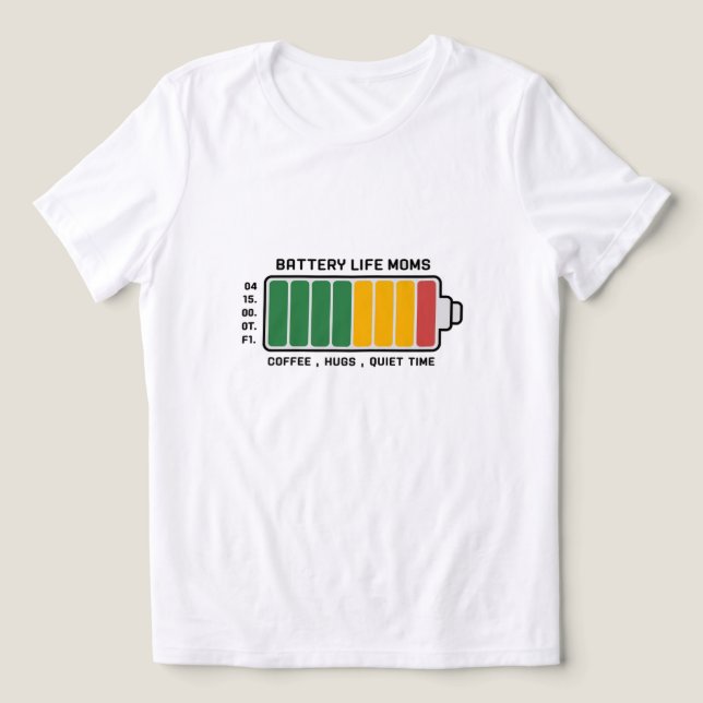 Mãe-O-Meter: Acionado por Amor e Café (Design frontal)