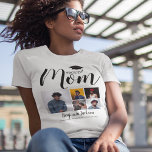 Mãe Orgulhosa Moderna | 5 T-Shirt para Graduação d<br><div class="desc">Crie a sua própria camiseta de formatura da Mãe com 5 fotos do seu filho ou filha, texto que diz "MOM PROUD", 5 fotos, o nome dos seus filhos, a escola ou colagem e a classe XXXX. A camisa é facilmente personalizada e estilos de fonte, tamanho e cores podem ser...</div>