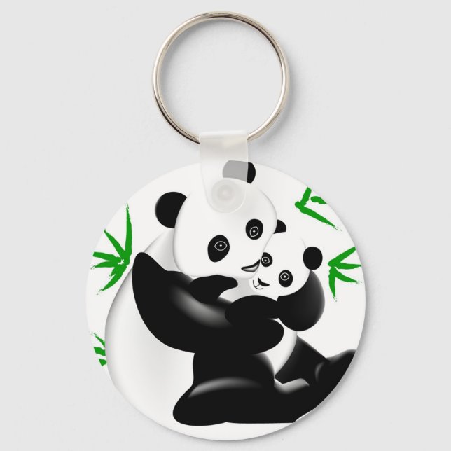 Mãe Panda e Bebê Panda Chaveiro (Frente)