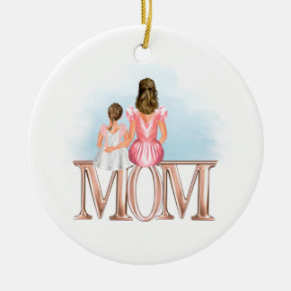 Mãe personalizada com ornamento de cabelo castanho