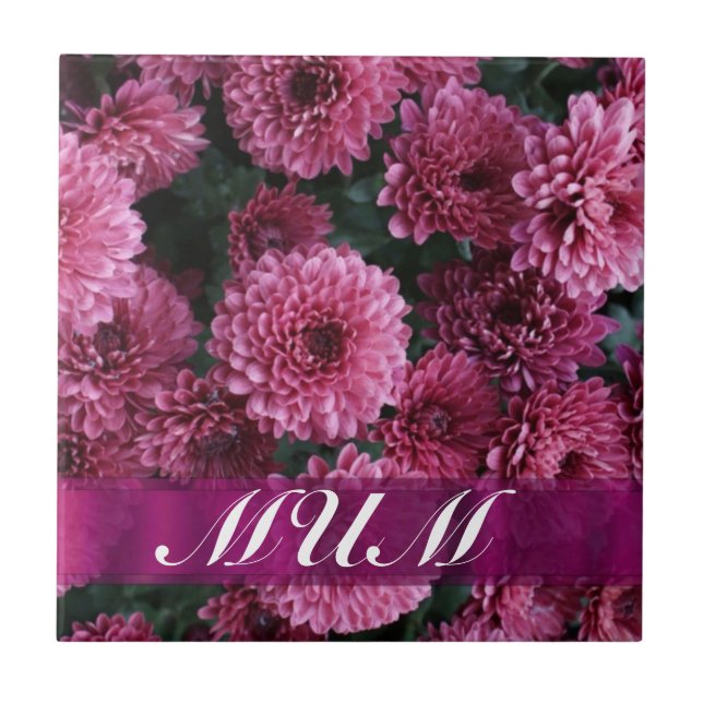 Mãe personalizada de flor rosa (Frente)