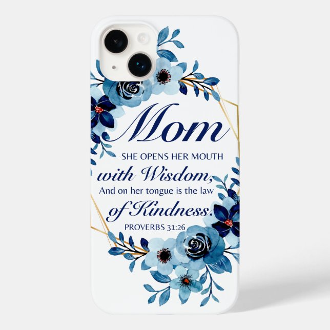 Mãe - Proverbs 31:26 Folha de Escritura de Dia de  (Verso)