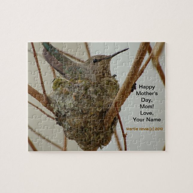 Mãe Quebra-cabeça de Hummingbird por Blue Beach So (Horizontal)