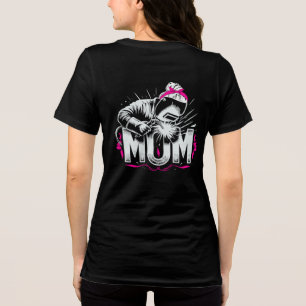 Mãe Soldadora Rosa Bonita Fazendo Um Arco Feminino