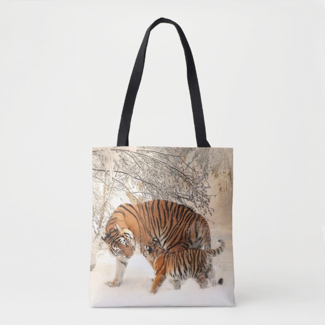 mãe tigre e bolsa de tote de bebê (Frente)