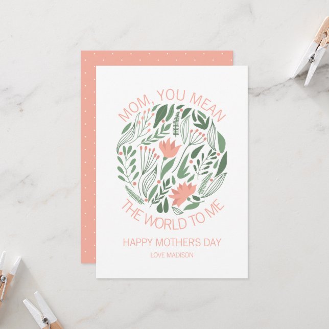 Mãe, Você Quer Dizer O Cartão De Dia de as mães Pa (Frente/Verso In Situ)