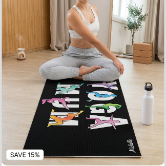 MÃE YOGA, nome personalizado Tapete de Yoga