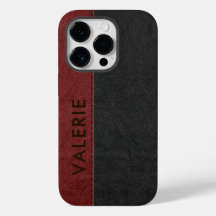 Mães De Couro Másculinas Pretas E Vermelhas, Faux