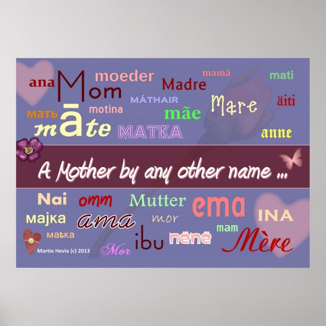 Mães em qualquer idioma - Poster do WordArt™ (Frente)