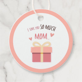 Mãezinha rosa-branca com etiqueta de presente para