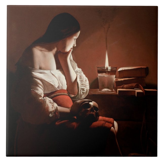 Magdalene com a Chama de Fumante, La Tour (Frente)