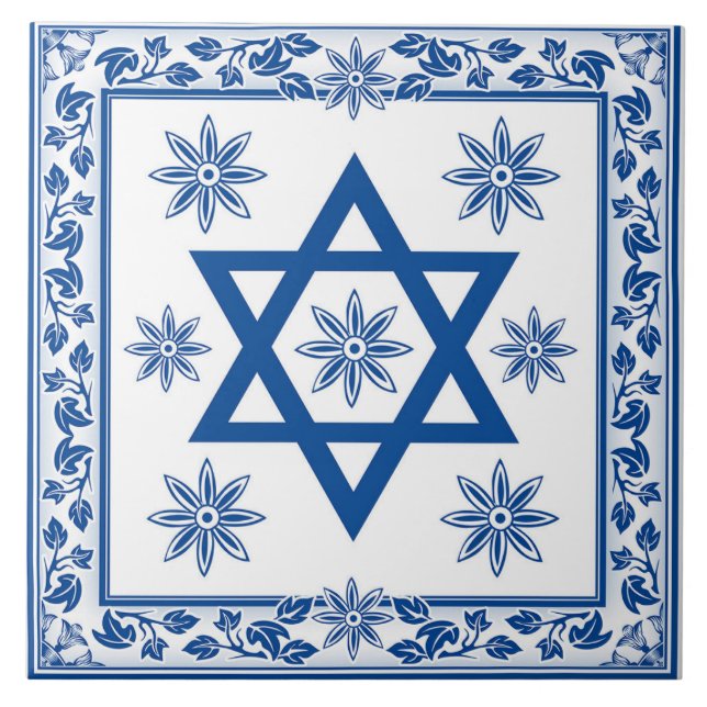 Magen David - Azulejo Cerâmico David Star - Azulej (Frente)