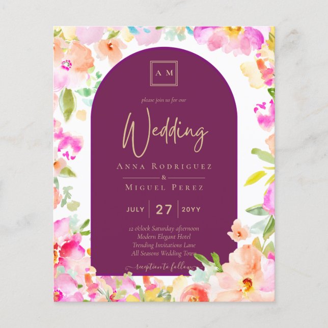 Magenta Floral Wedding (Frente)
