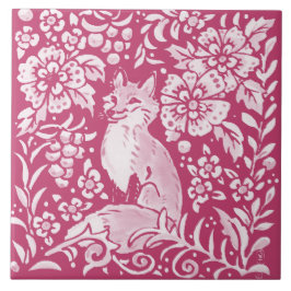 Magenta Fox Animal Nature Woodland Floral