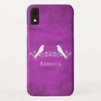 Magenta Lovebird capas de iphone Vinha Floral
