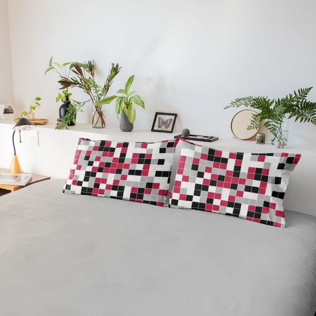 Magenta Moderno Preto Geométrico Cinza (Criador carregado)