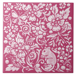 Magenta Mouse Snail Animal Nature Woodland Floral