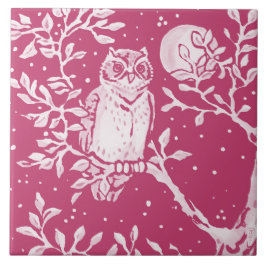 Magenta Owl Night Moon Animal Woodland