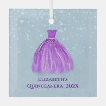 Magenta Quinceanera Vestida em Azul Estrelado com