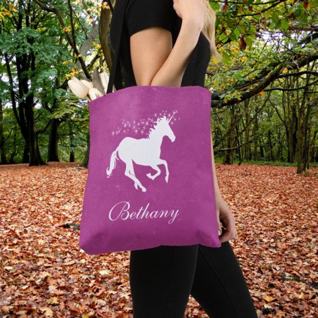 Magenta Unicorn Personalizado Tote Bag (Magenta Unicorn Personalized Tote Bag)