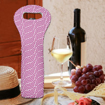 Magenta Wave Pattern Wine Tote