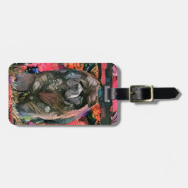 MAGGIE, a etiqueta preta de bagagem de vaca