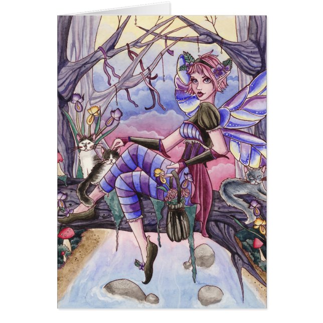 Maggie - cartão da fada e do gato (Frente)