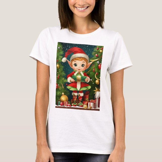 Magia de Elfo Alegre: Camiseta de Natal (Frente)
