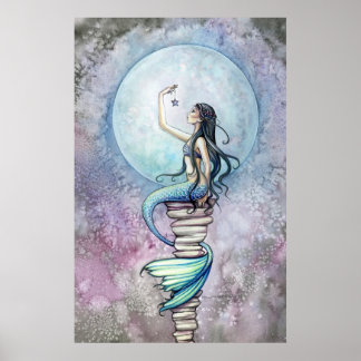Magic Mermaid Watercolor Poster por Molly Harrison