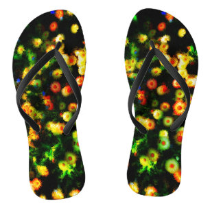 Magic Neon Flowers Funky Chinelos
