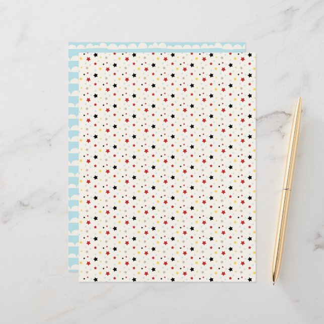 Magic Tiny Stars Scrapbook Paper (Frente/Verso In Situ)