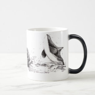 Mágica 3 orcas que jogam a caneca Morphing