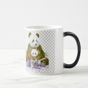 Mágica Arte de Caneca de Cerâmica Família Zen Panda