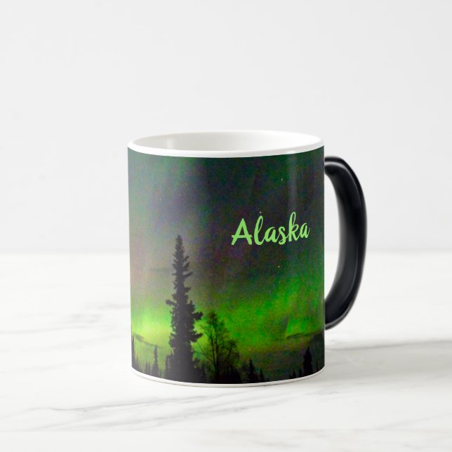 Mágica Aurora boreal bonita na caneca morphing de Alaska (Frente Esquerda)